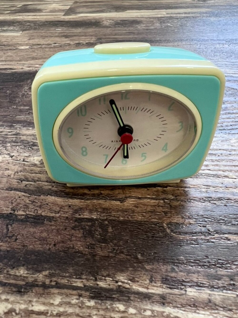 Kikkerland Retro Aqua Analog Alarm Clock | Mid Century Style Clock